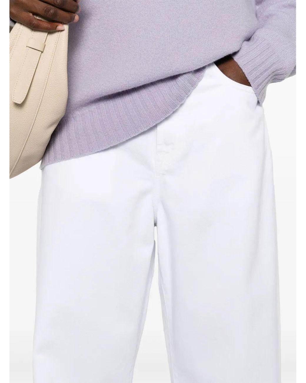 Rohe White Low-Rise Wide-Leg Jeans