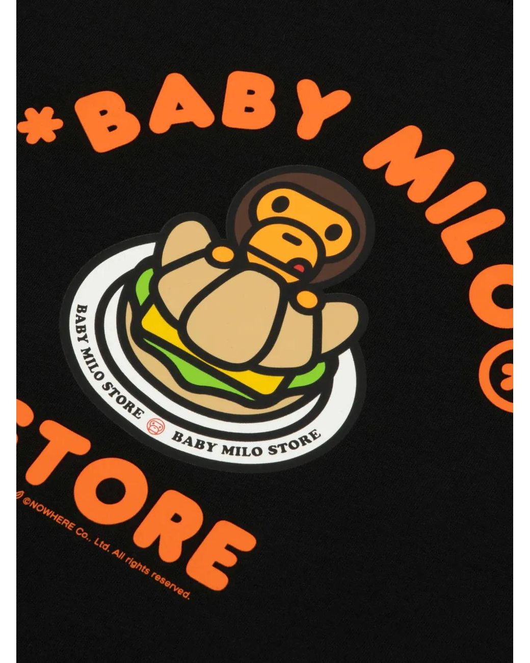 *BABY MILO® STORE BY *A BATHING APE® Black Graphic-Print T-Shirt