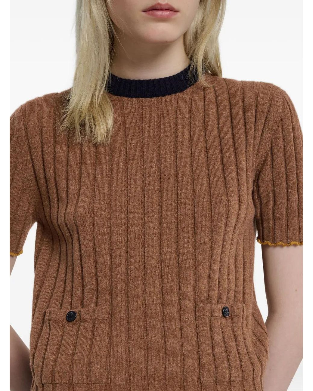 Barrie Brown Cashmere-Blend Ribbed T-Shirt