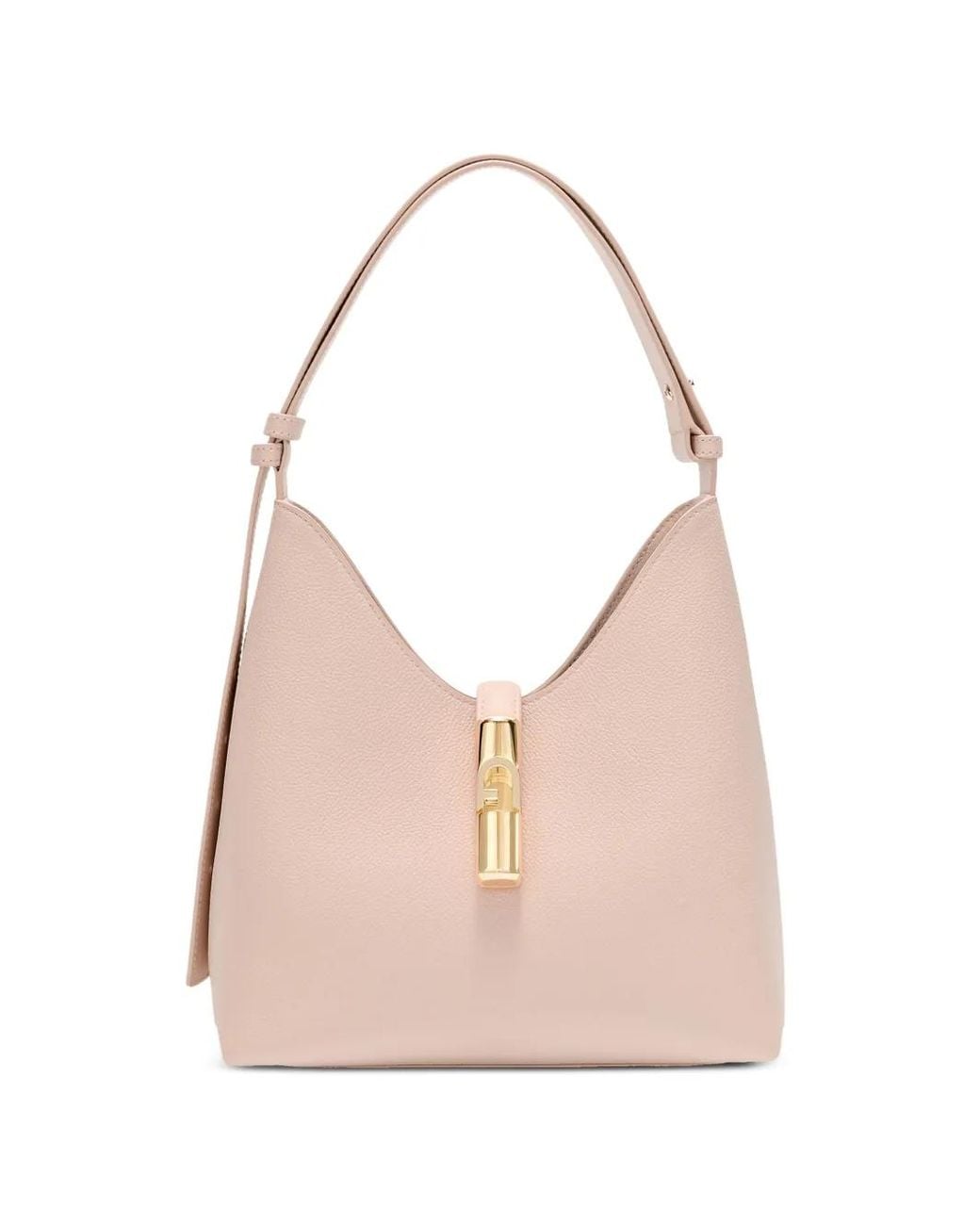 Furla Pink Small Goccia Leather Shoulder Bag