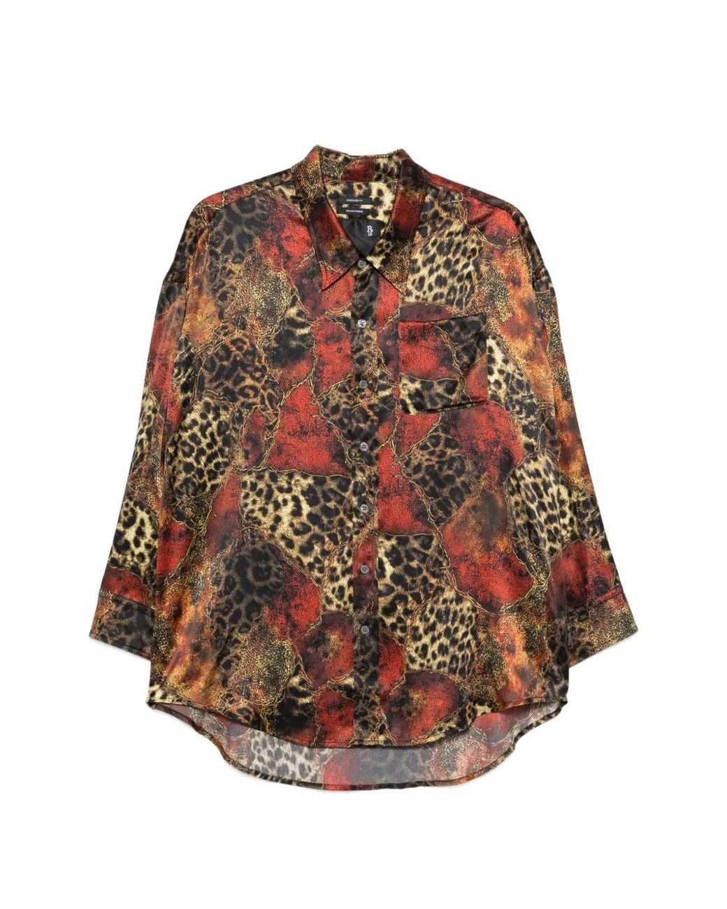 R13 Brown Chemise À Imprimé Léopard