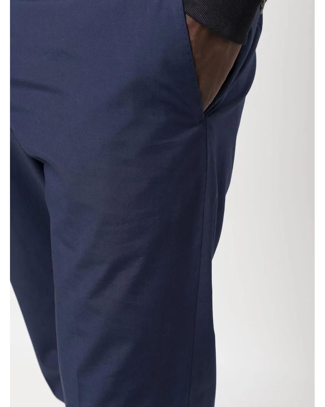 PT Torino Blue Straight-Leg Tailored Trousers for men