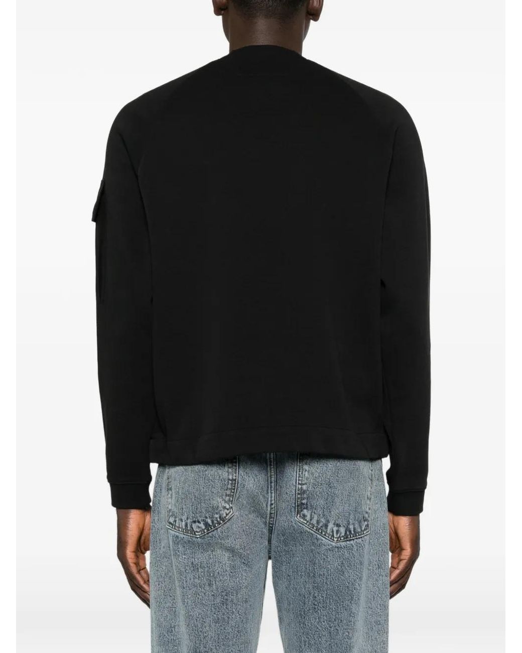 C P Company Black Metropolis Series Raglan-Sleeve Sweatshirt for men