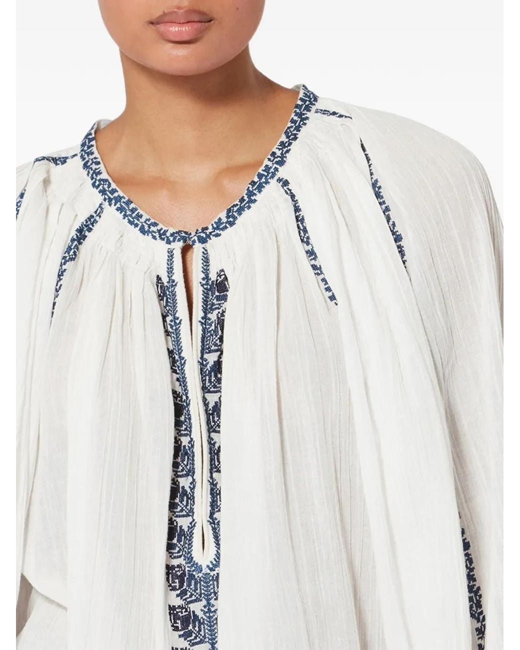 Isabel Marant White Lena Ecru Cotton T-Shirts Tops