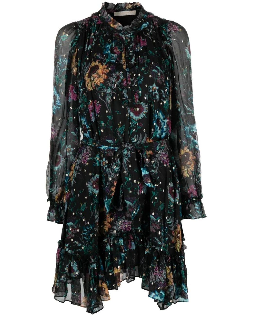 Ulla Johnson Black Anais Floral-Print Dress
