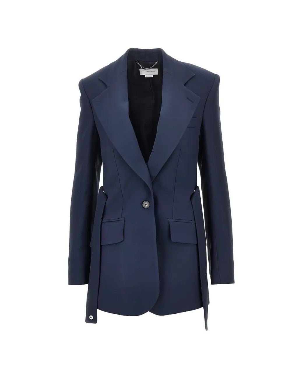 Chaqueta Con Botones Y Cinturón Stella McCartney de color Blue