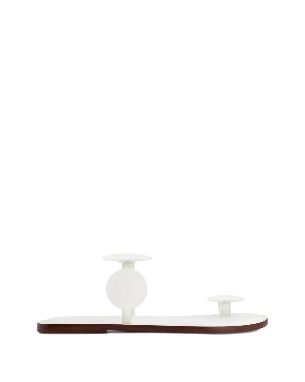 Bernardo White New Moon Ring-Detail Sandals