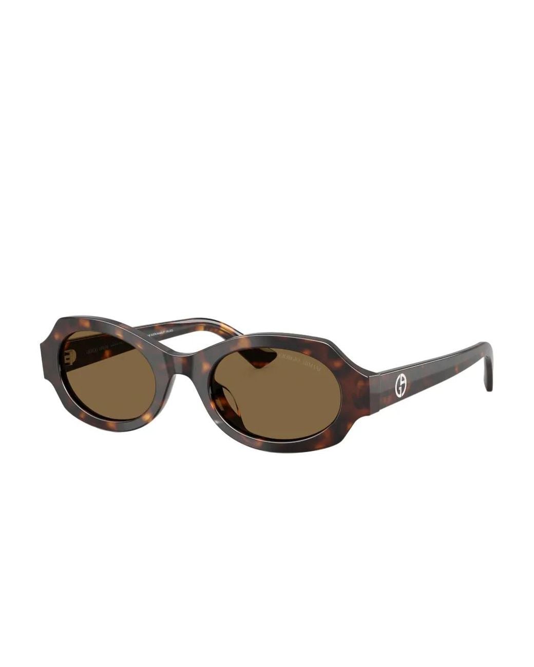 Giorgio Armani Brown Tortoiseshell Oval-Frame Sunglasses