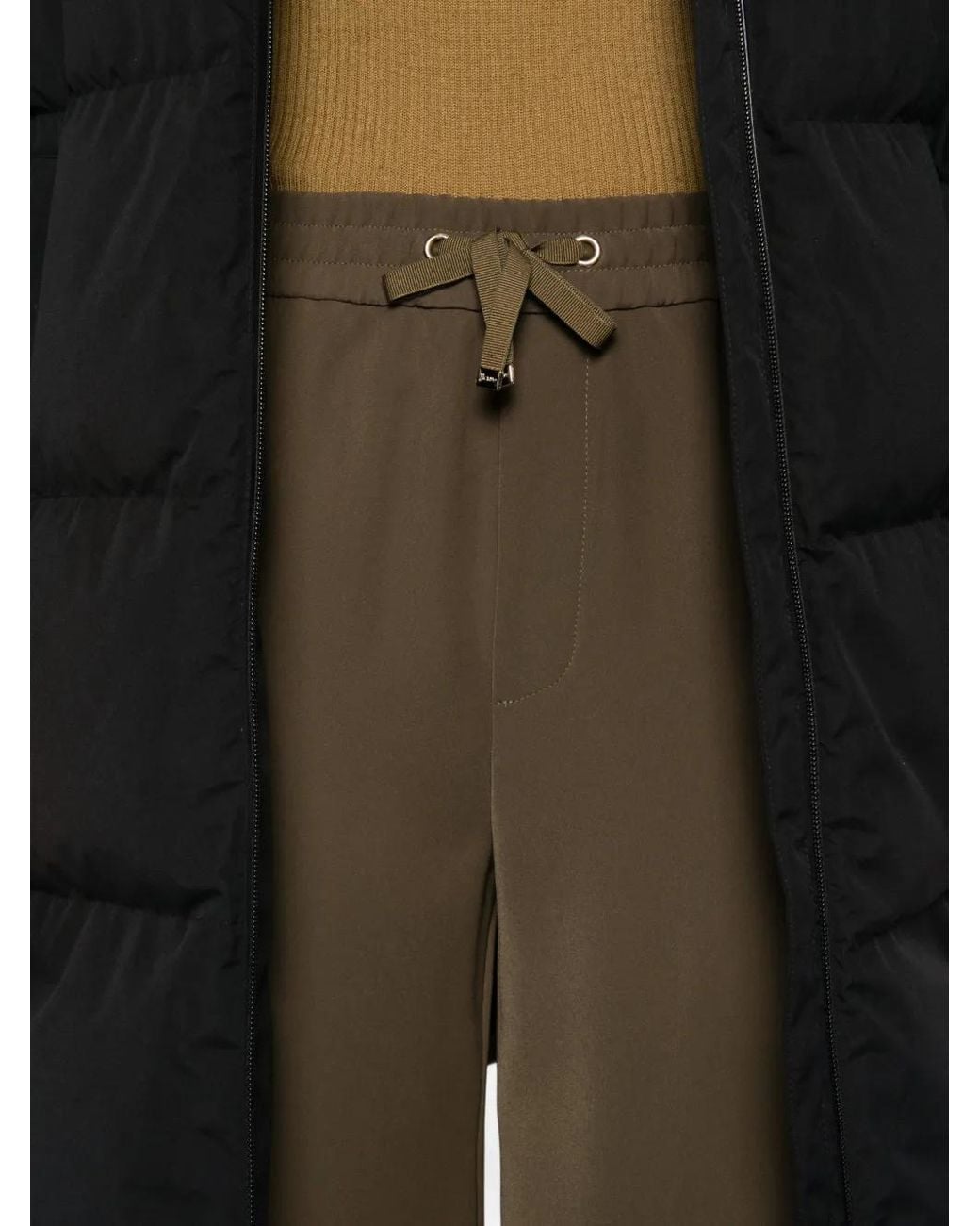 Herno Natural Drawstring Wide-Leg Trousers