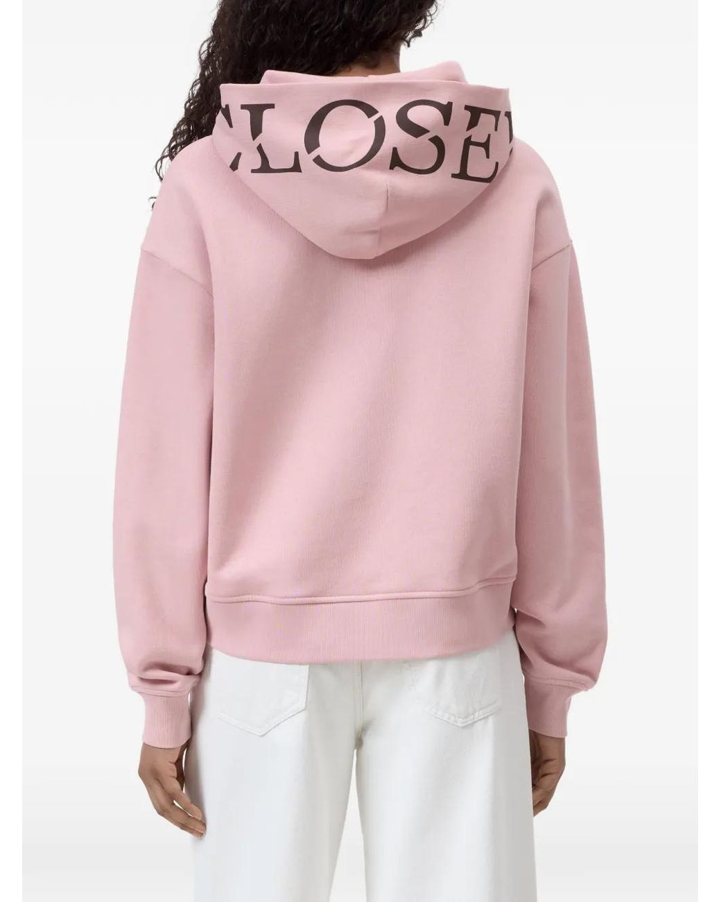 Closed Pink Logo-Print Cotton Hoodie