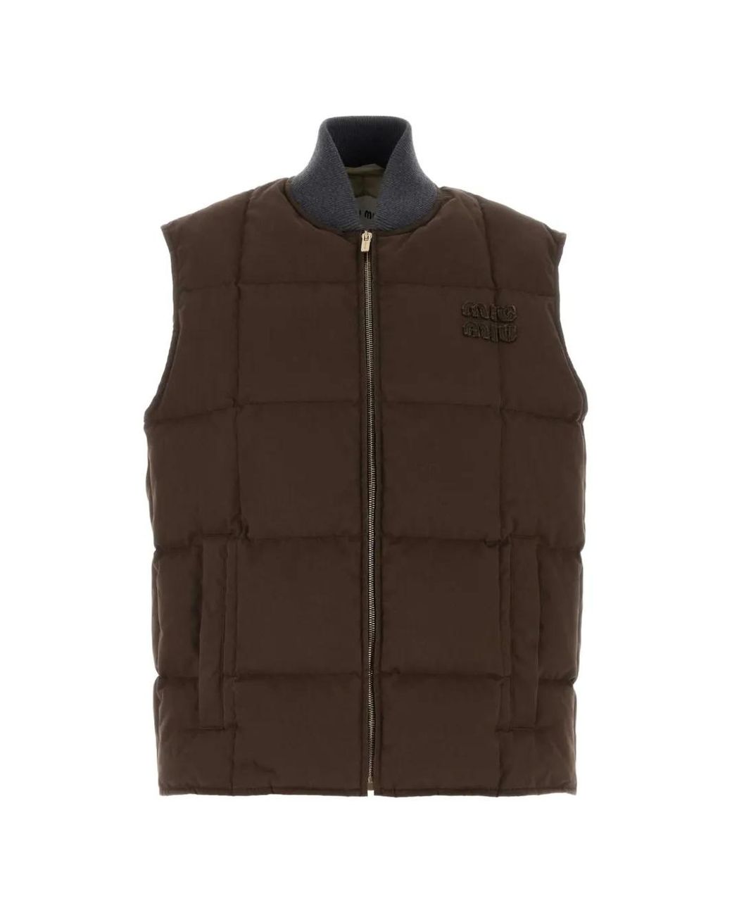 Miu Miu Brown Gabardine Down Vest