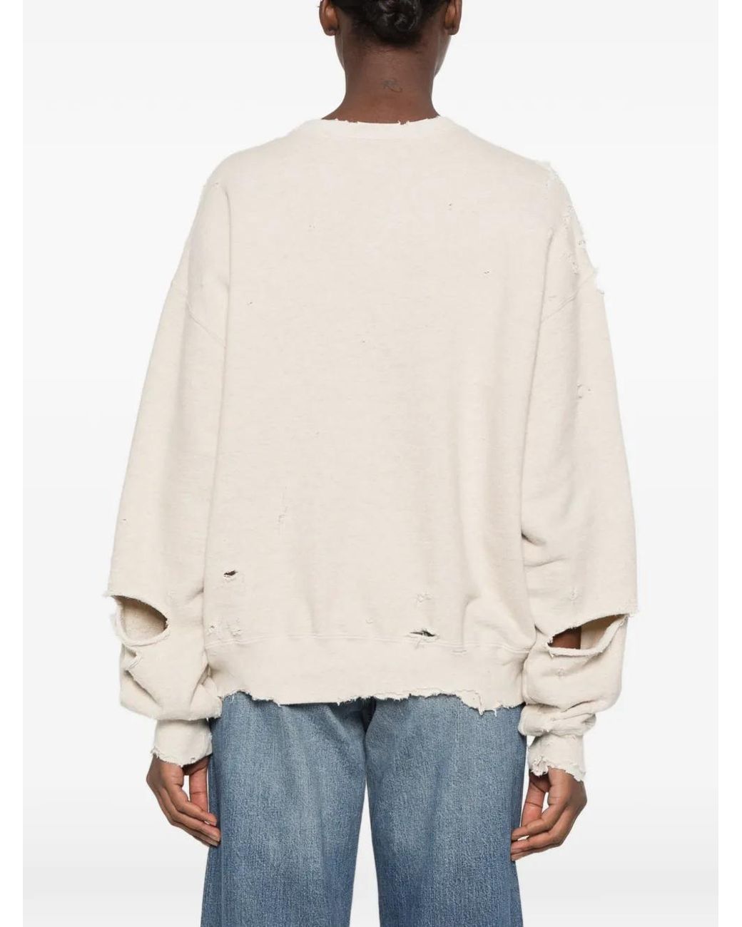 Kuro White More Damage Pullover Aus Baumwolle Im Distressed-Look