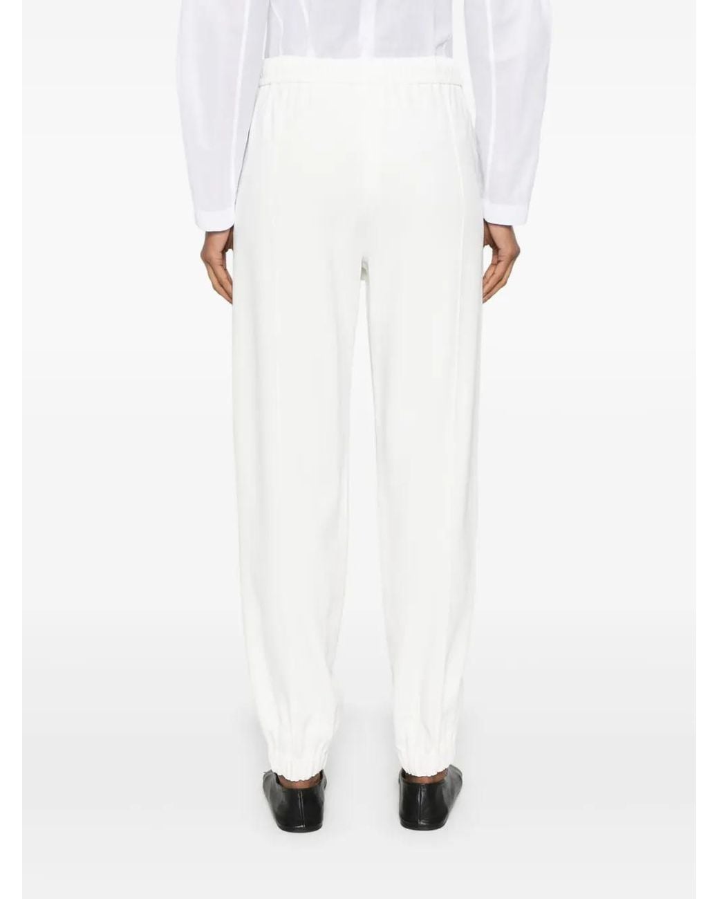 Fabiana Filippi White Elasticated-Waist Tapered-Leg Trousers