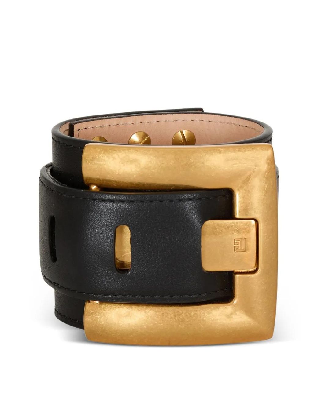 Balmain Black Anthem Smooth Leather Bracelet