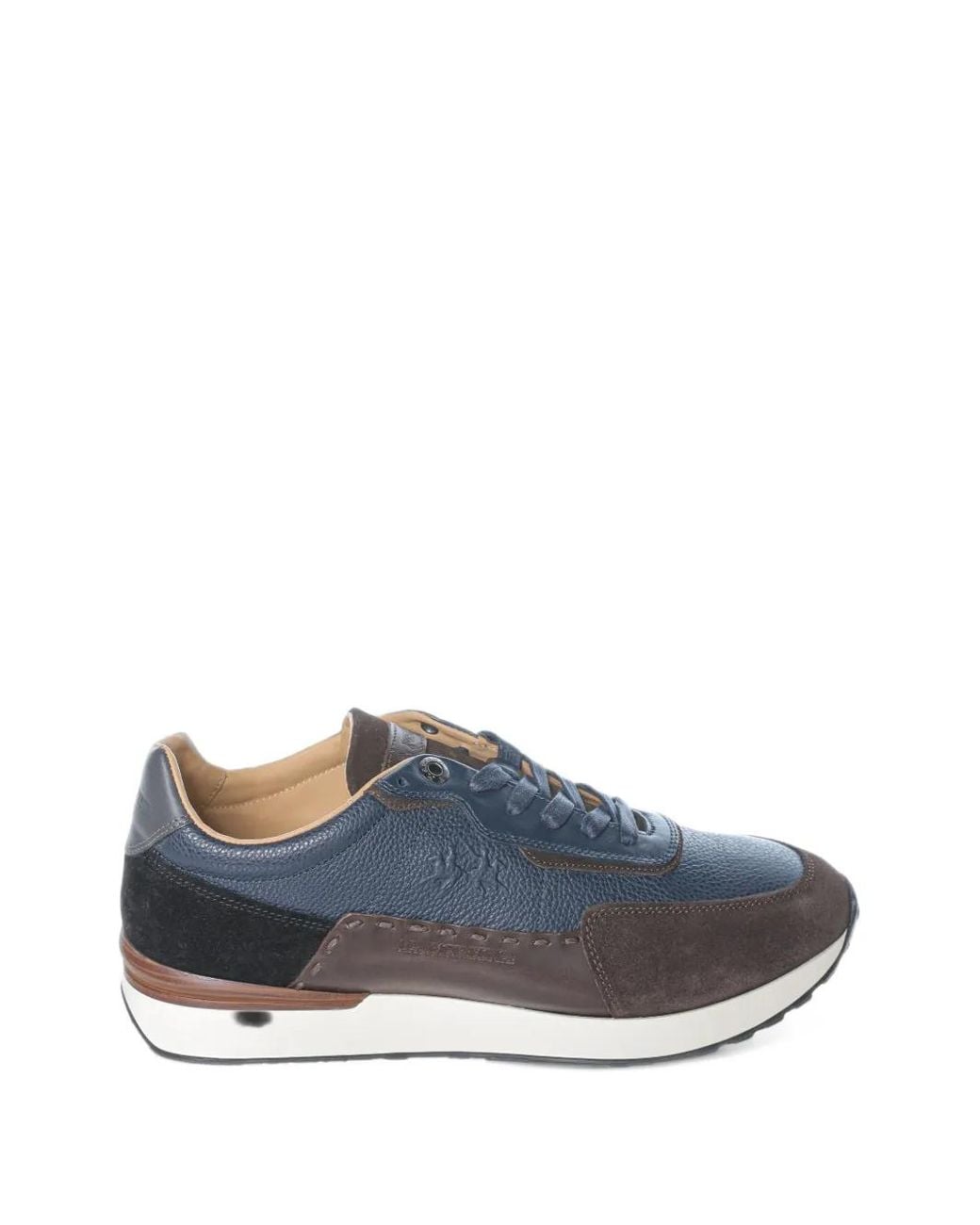 La Martina Blue Panelled Low-Top Sneakers for men