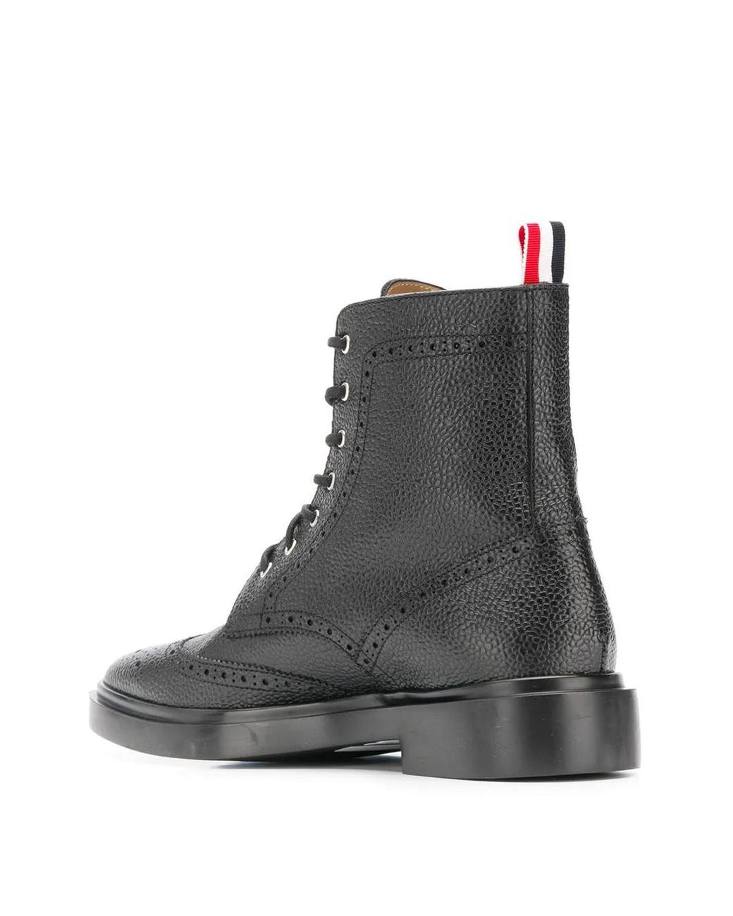 Thom Browne Black Classic Wingtip Rubber Sole Boot
