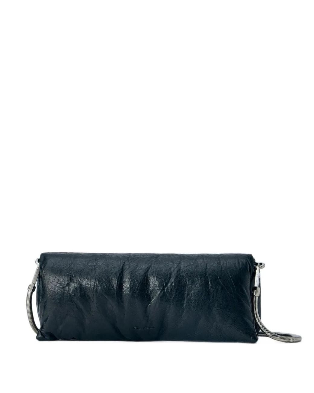 Rick Owens Blue Soft Leather Shoulder Bag