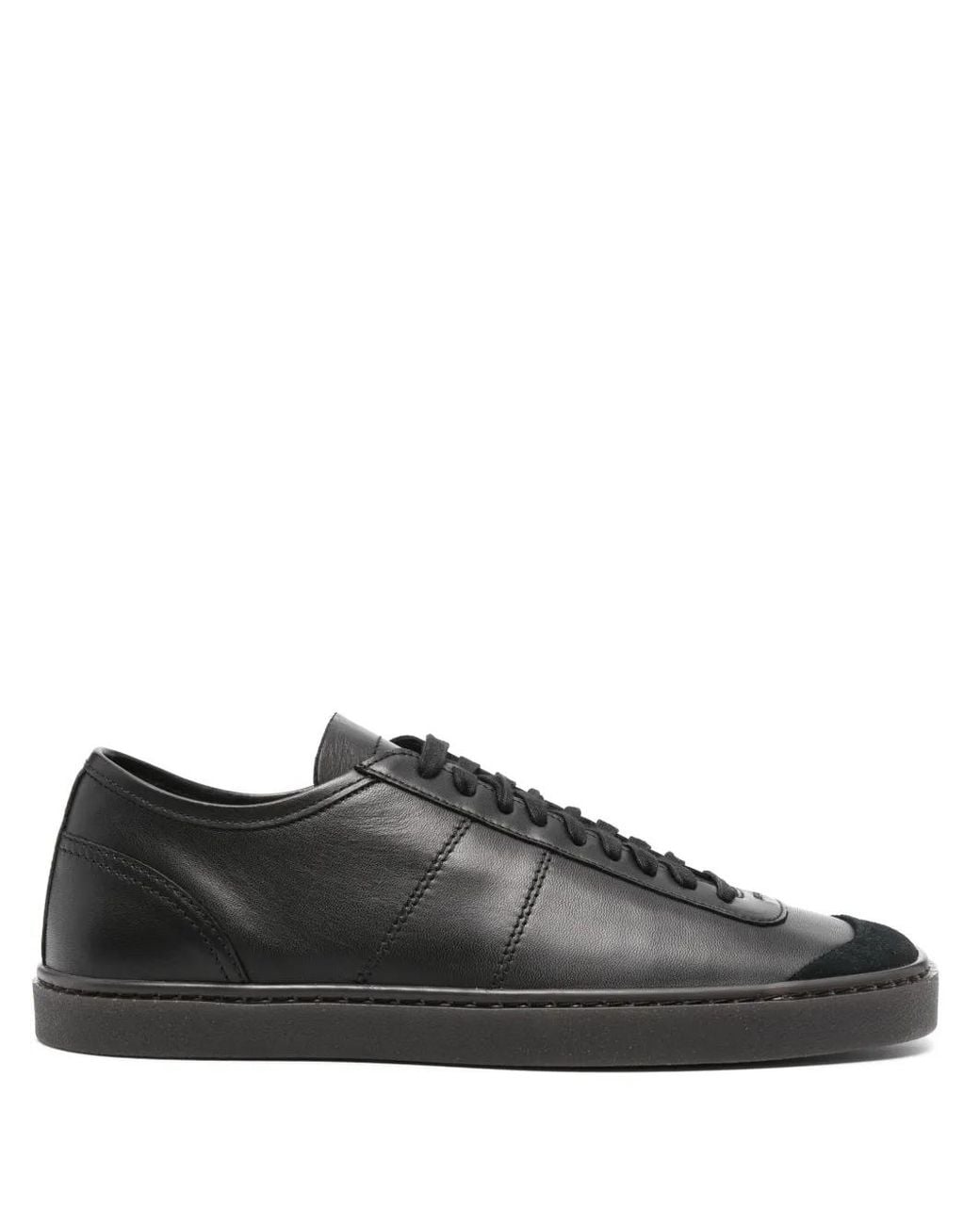 Lemaire Black Linoleum Leather Sneakers for men