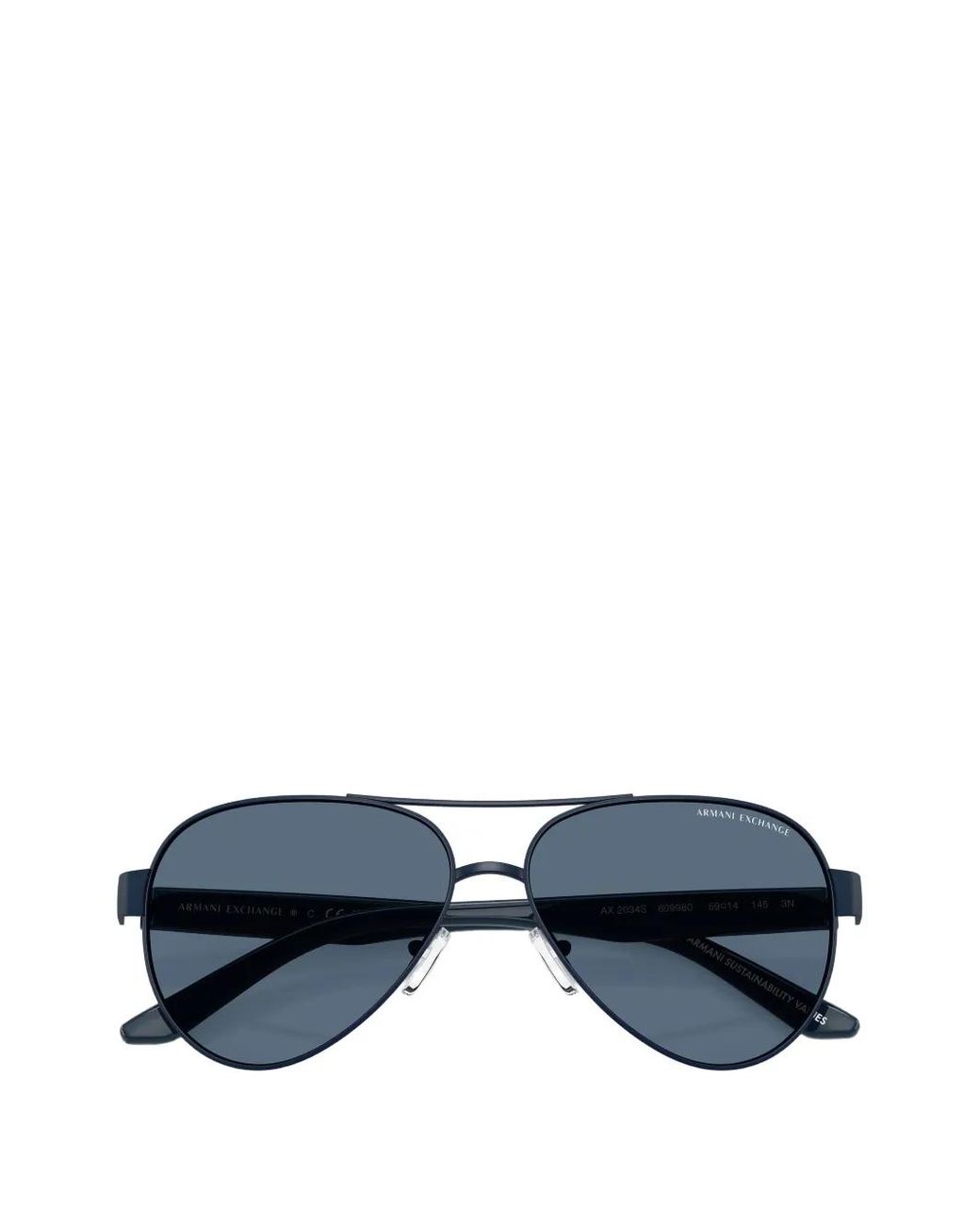 ARMANI EXCHANGE Blue Pilot-Frame Sunglasses for men