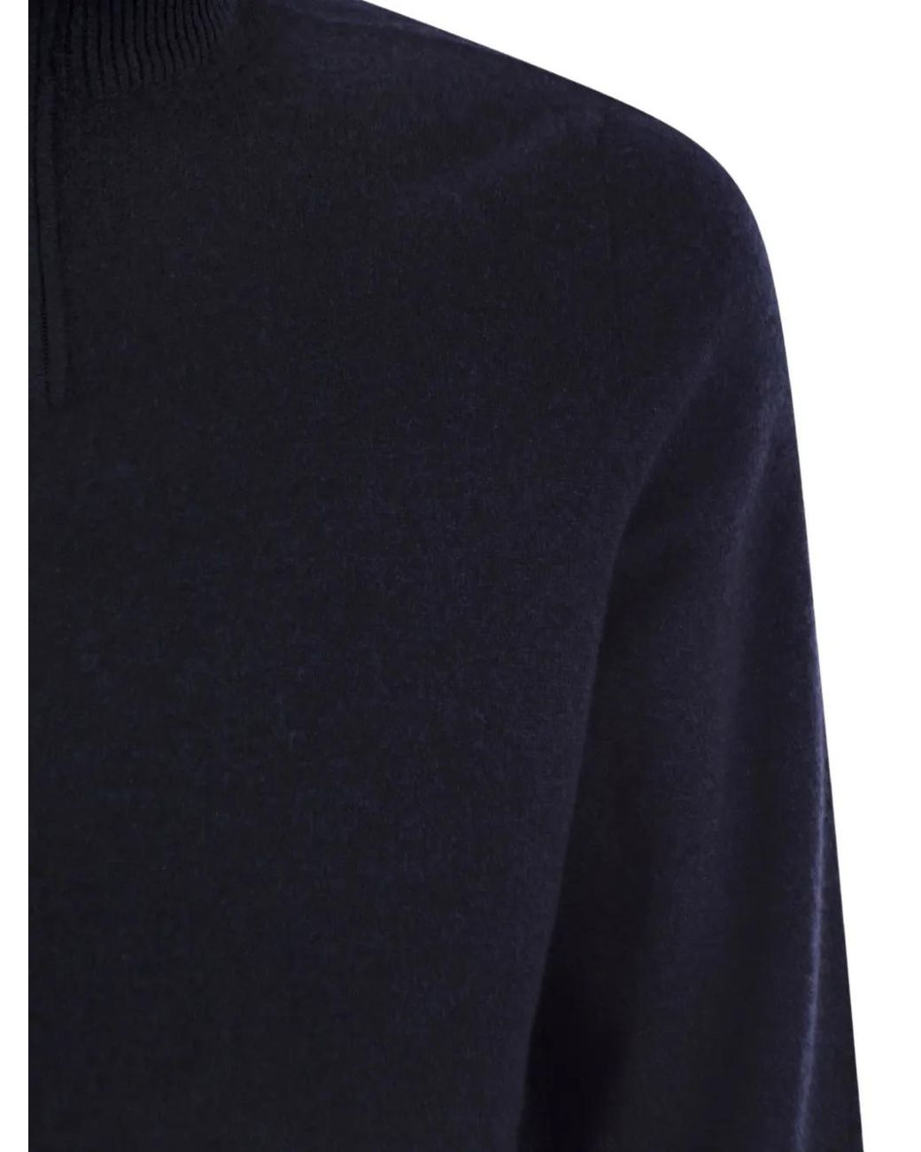 Fedeli Blue Favonio Persia Half-Zip Jumper for men
