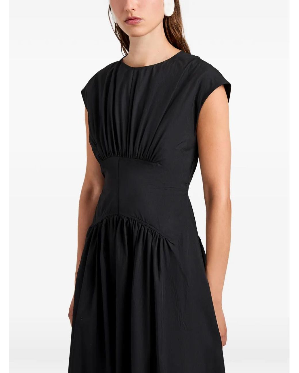 Proenza Schouler Black Nyssa Gathered-Detail Maxi Dress