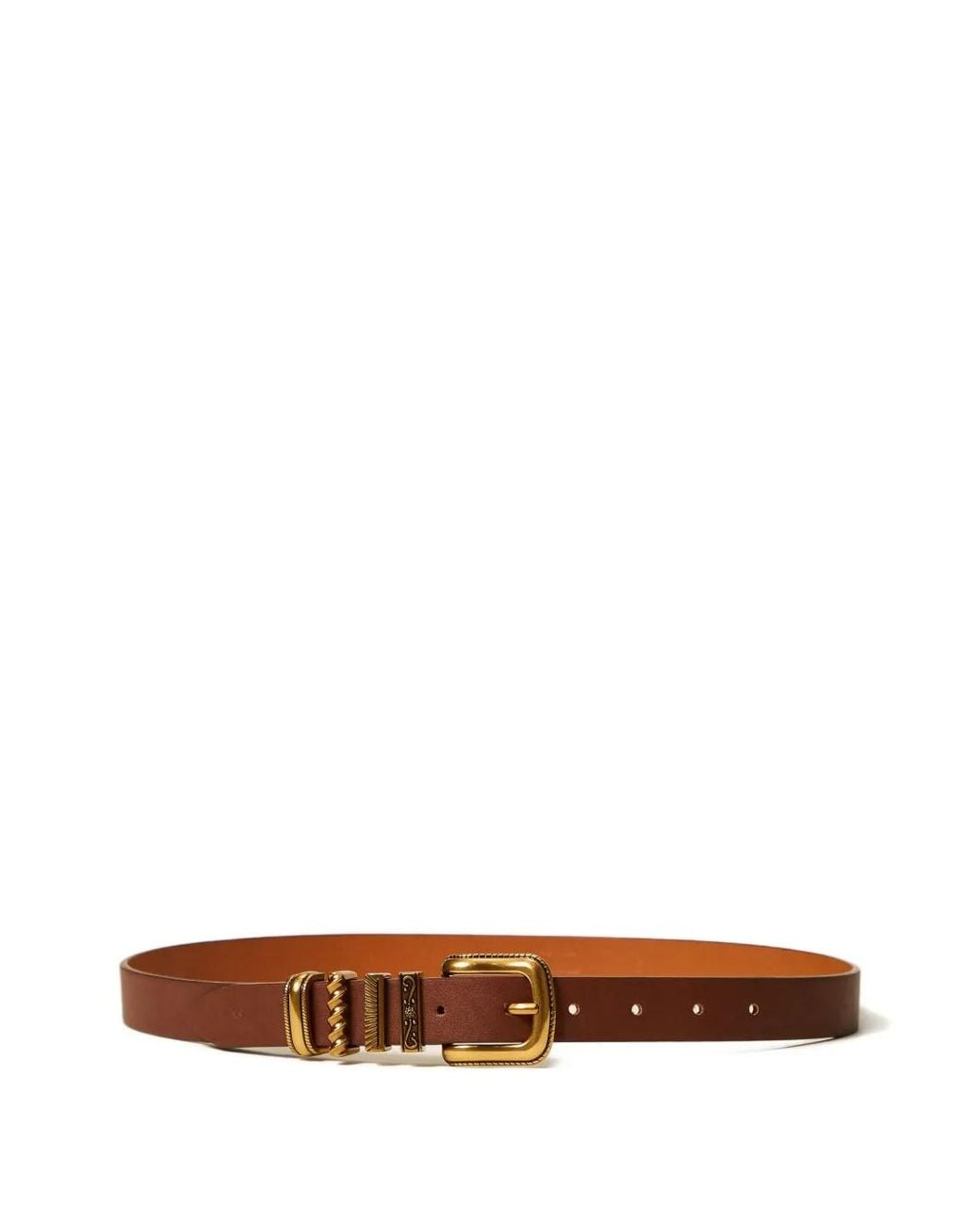 Twinset White Buckle Leather Belt