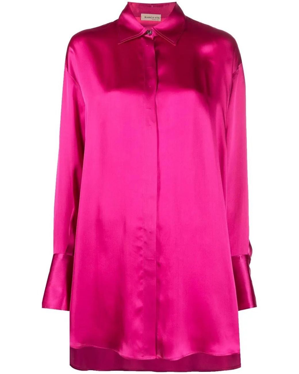 Blanca Vita Pink Oversized Mini Shirtdress