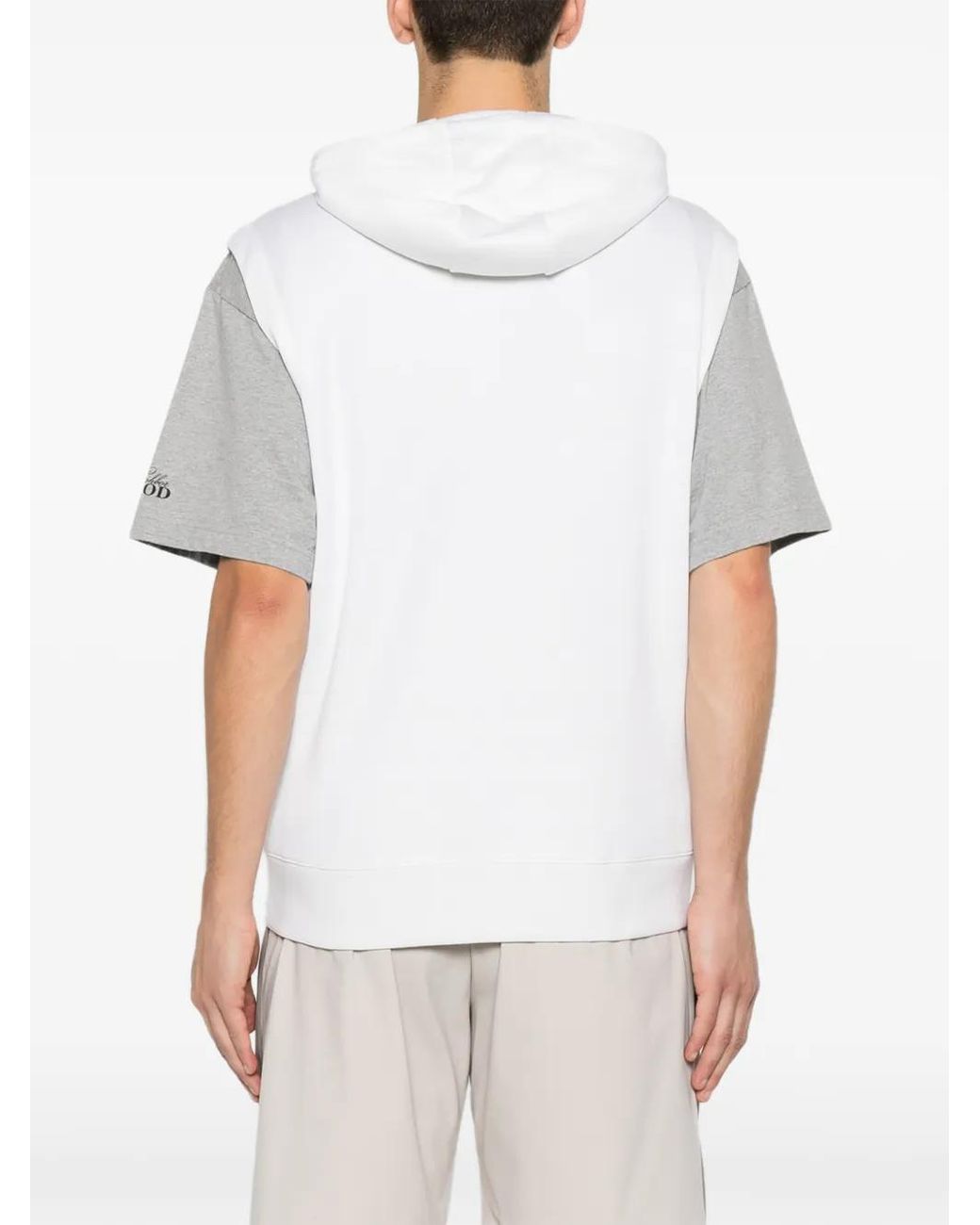 Eleventy White Sleeveless Zip-Up Hoodie for men