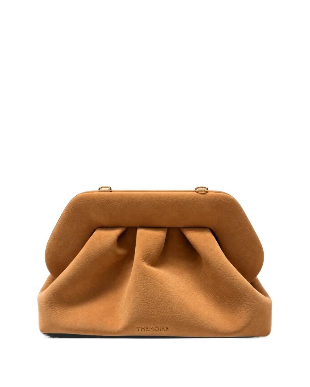 THEMOIRÈ Brown Medium Bios Pleated Clutch Bag
