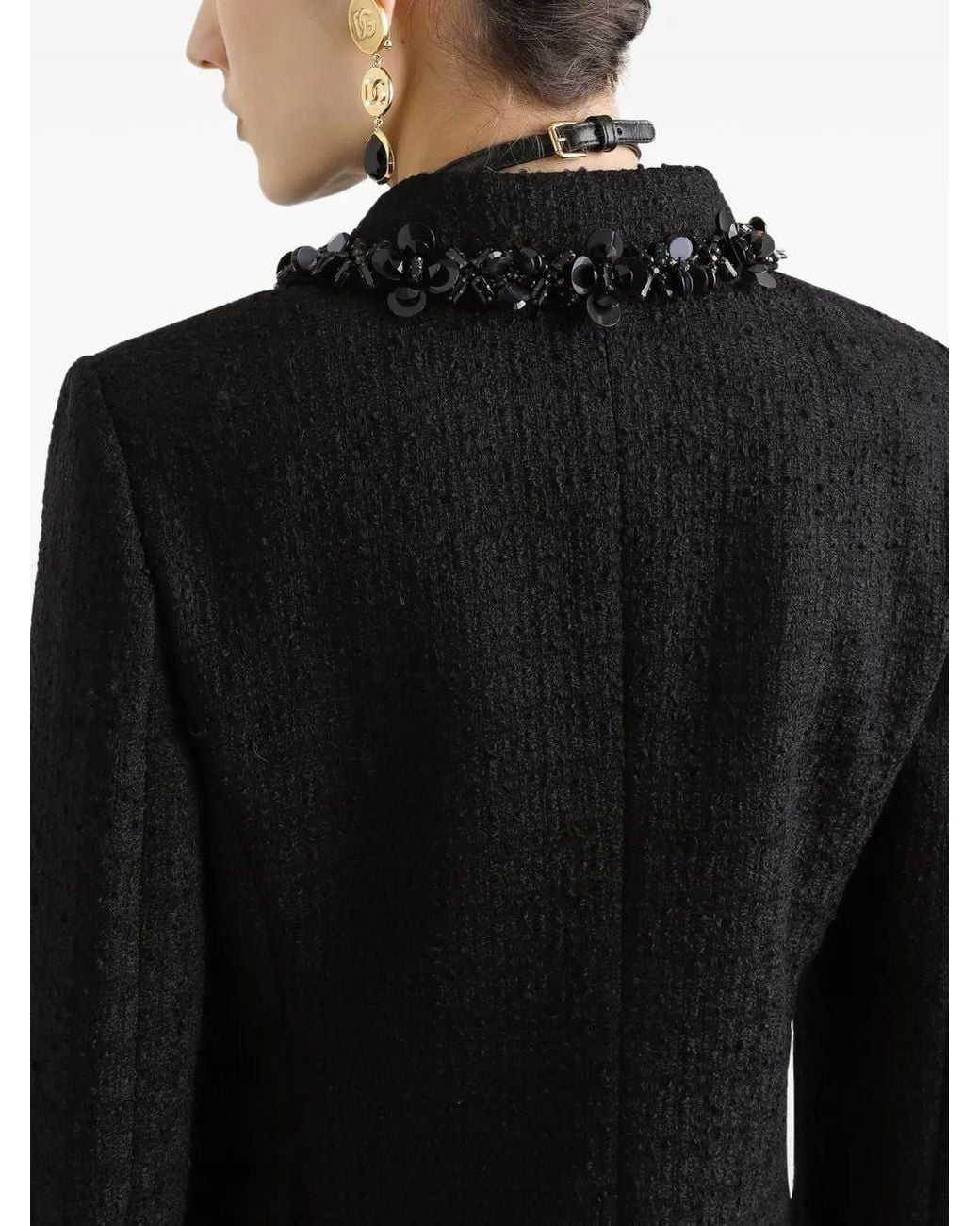 Dolce & Gabbana Black Sequin-Embellished Jacket