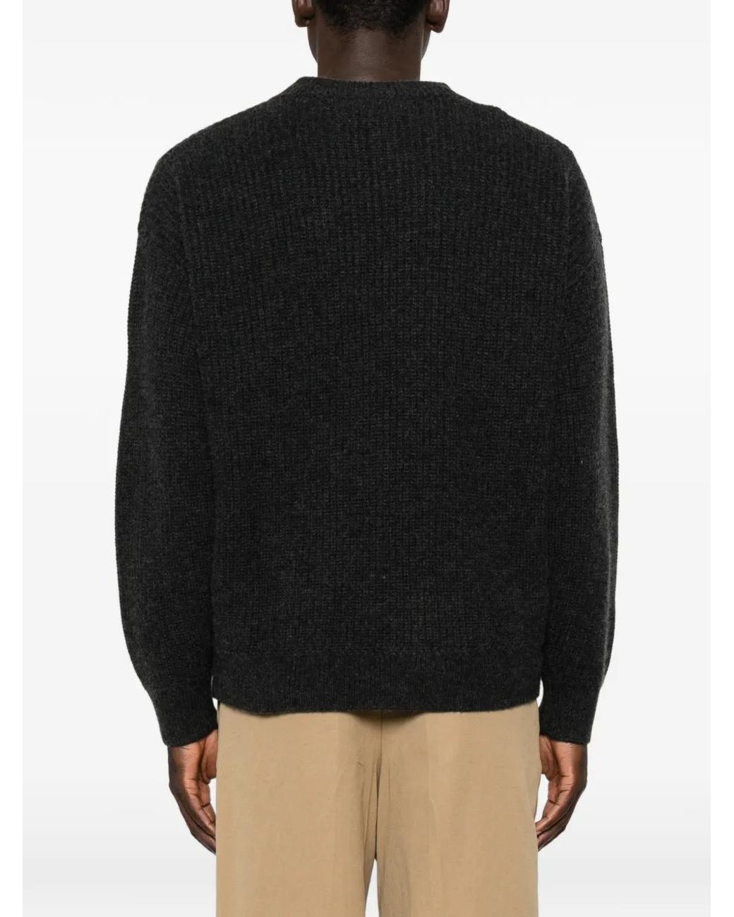 Isabel Marant Black Cardigan Mael Boutonné En Maille Côtelée for men