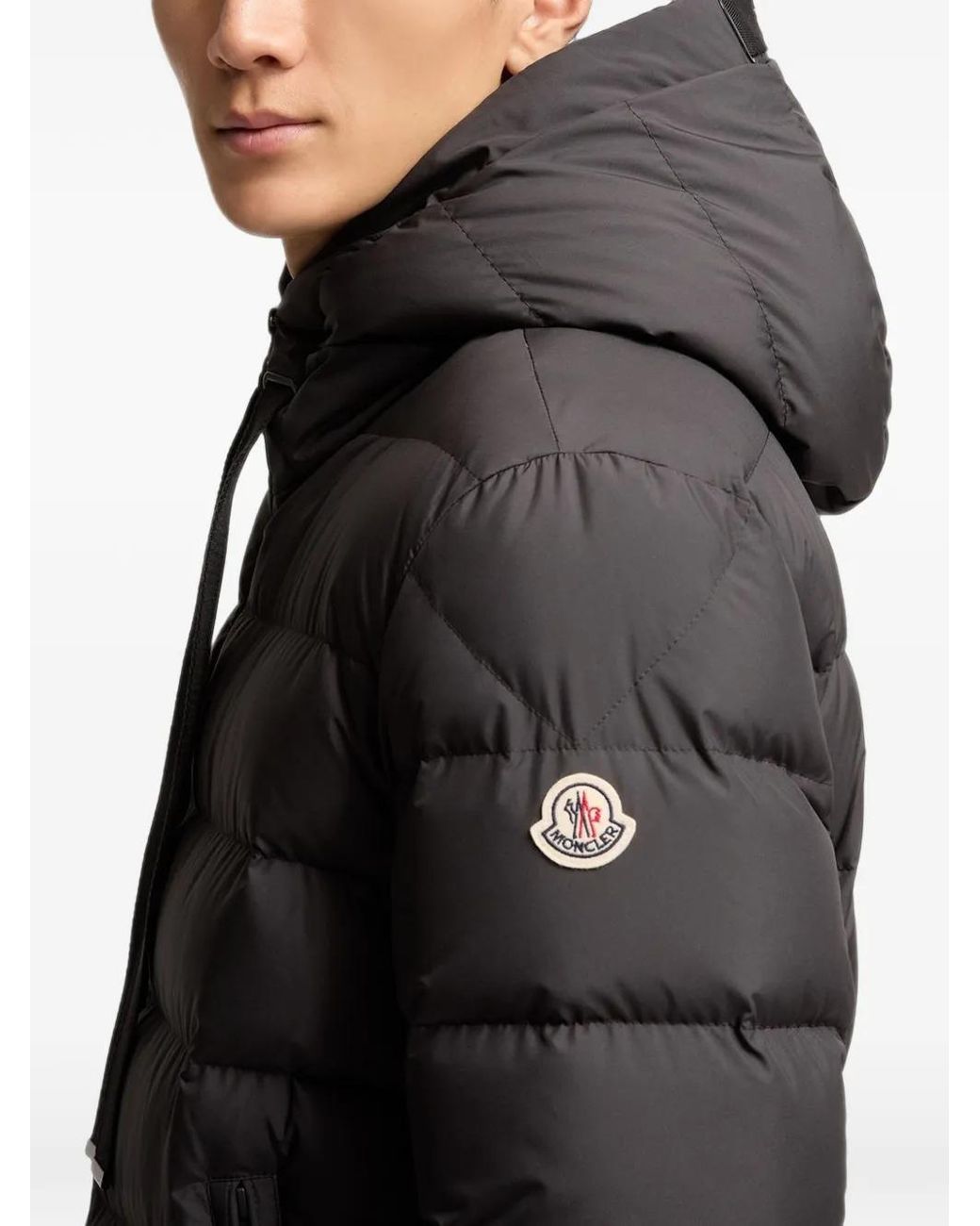 Moncler Black Hooded Padded Jacket for men