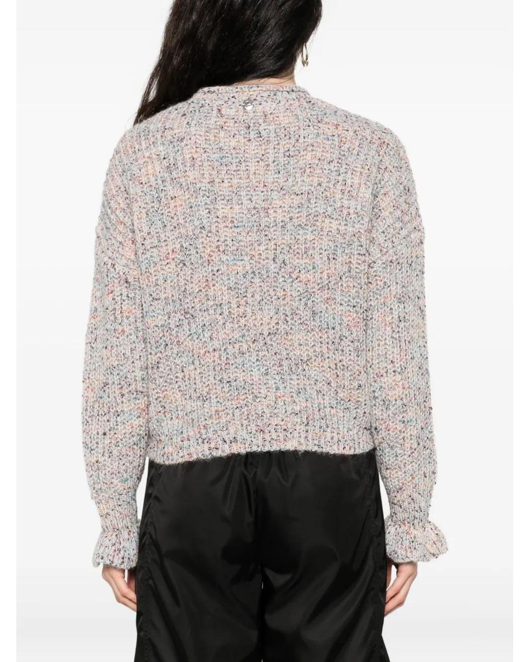Twinset White Ruffled-Cuff Sweater