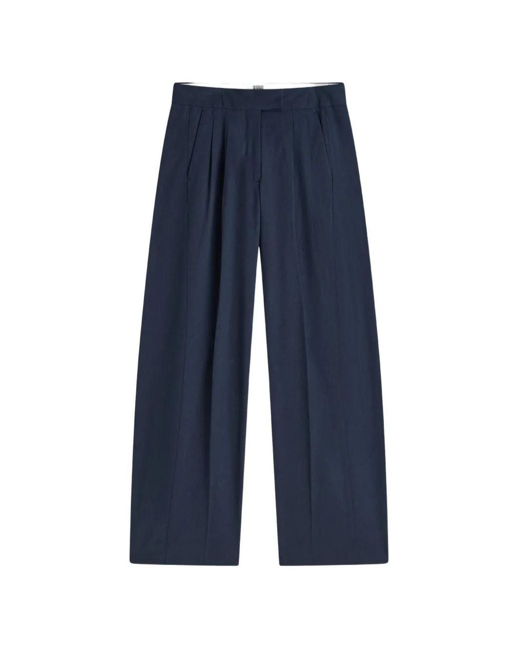 Scotch & Soda Blue Pleated Wide-Leg Trousers