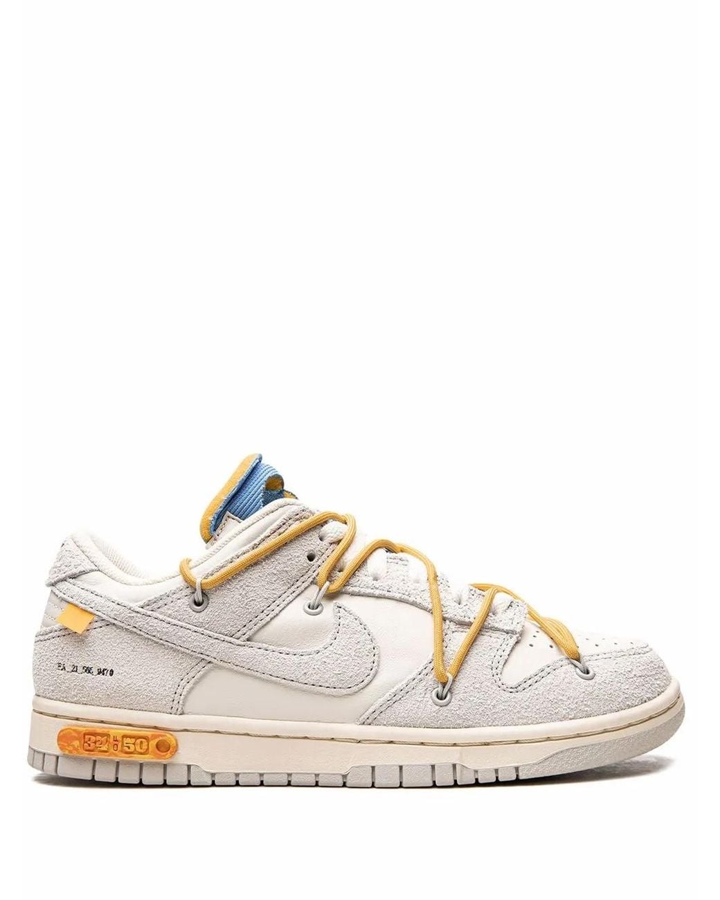 NIKE X OFF-WHITE Gray Dunk Low "Lot 34" Sneakers