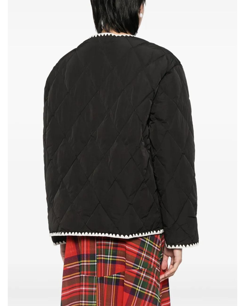 B+ AB Black Quilted Buttoned Jacket