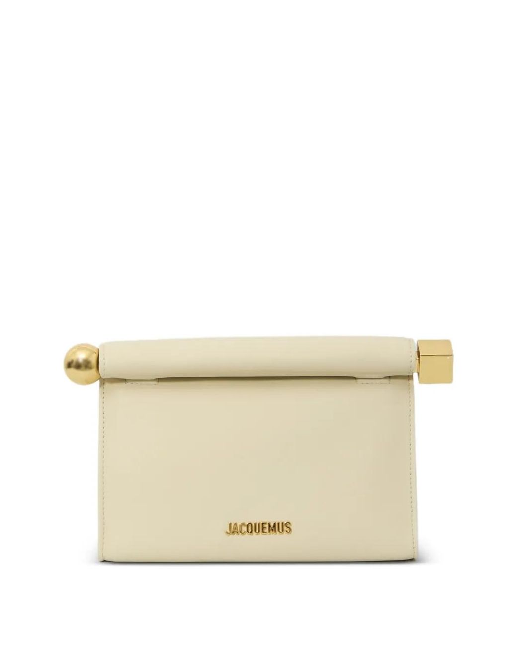 Jacquemus Natural Le Sac Rond Carre Leather Clutch