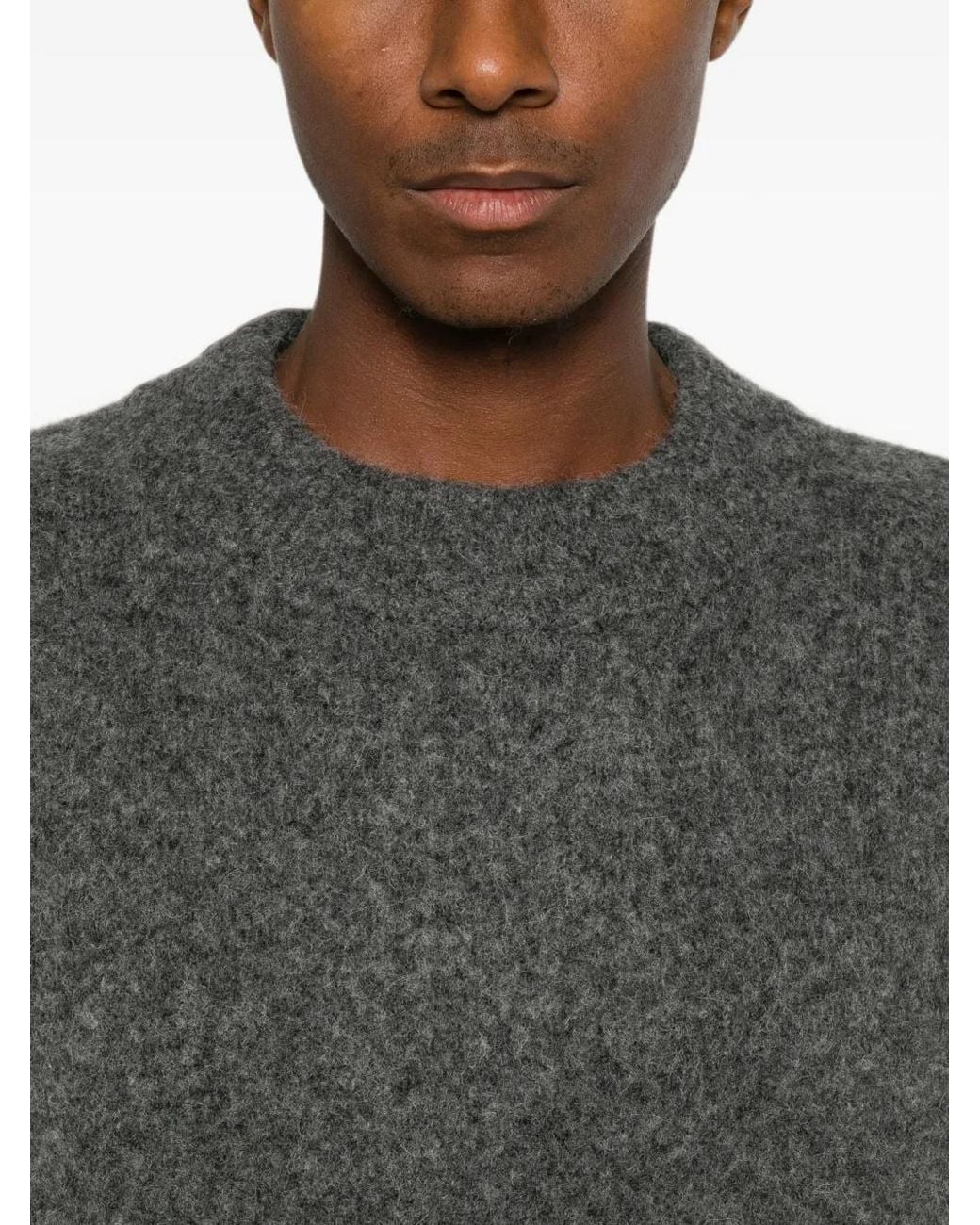 A.P.C. Gray Long-Sleeve Crew Neck Sweater for men