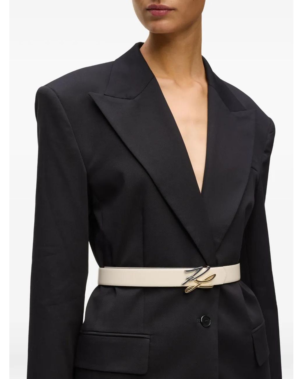 Karl Lagerfeld Black K/Autograph Reversible Belt