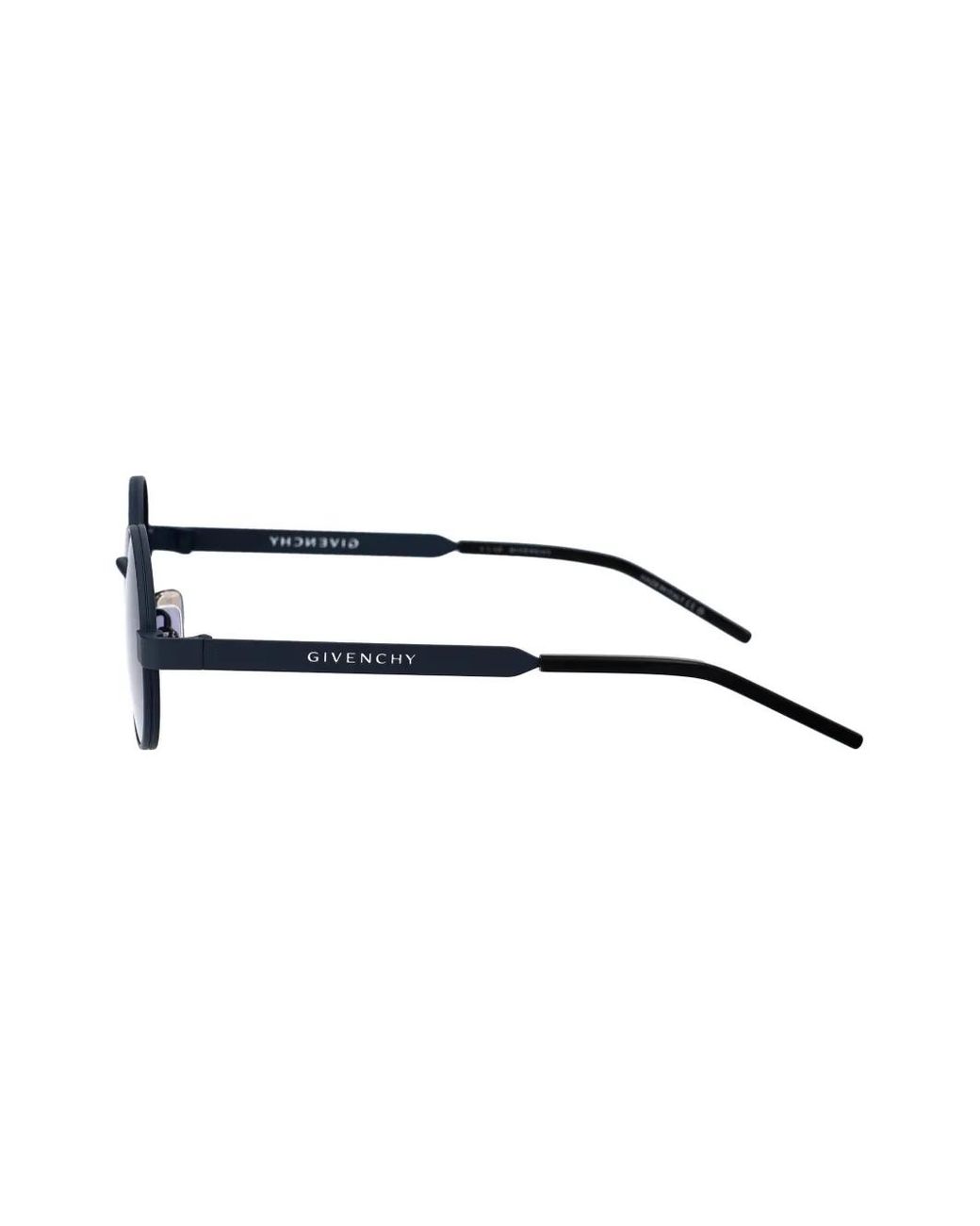 Givenchy Blue Logo-Engraved Round-Frame Glasses for men