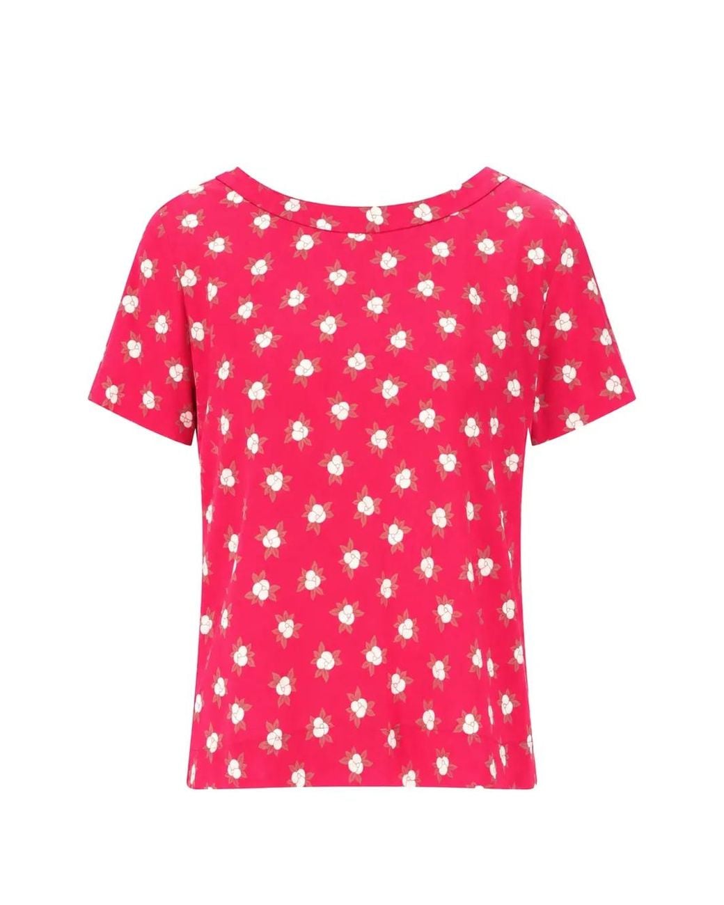 Laura Urbinati Pink Camellia-Print Short-Sleeve T-Shirt