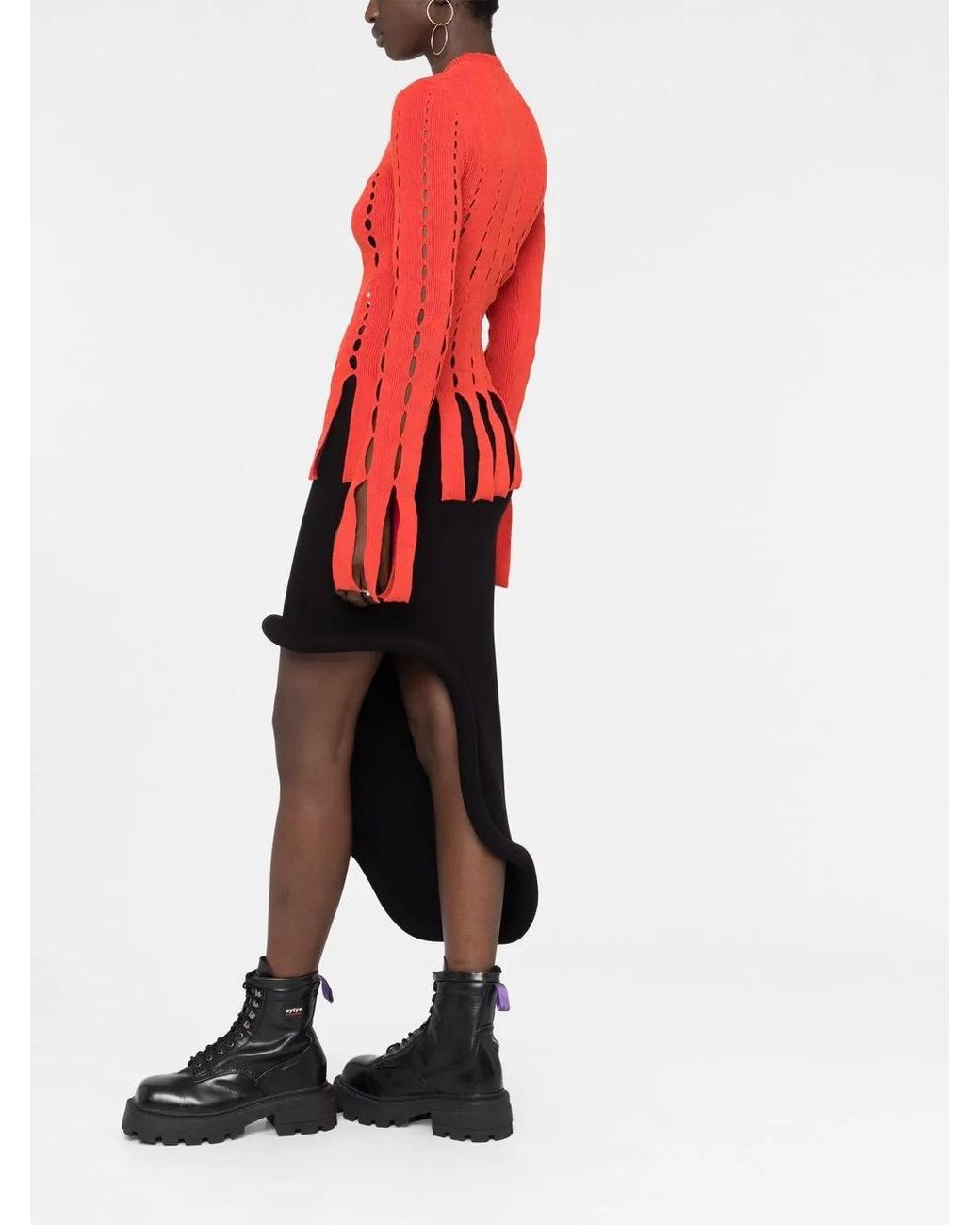 Ambush Red Haut En Maille À Découpes