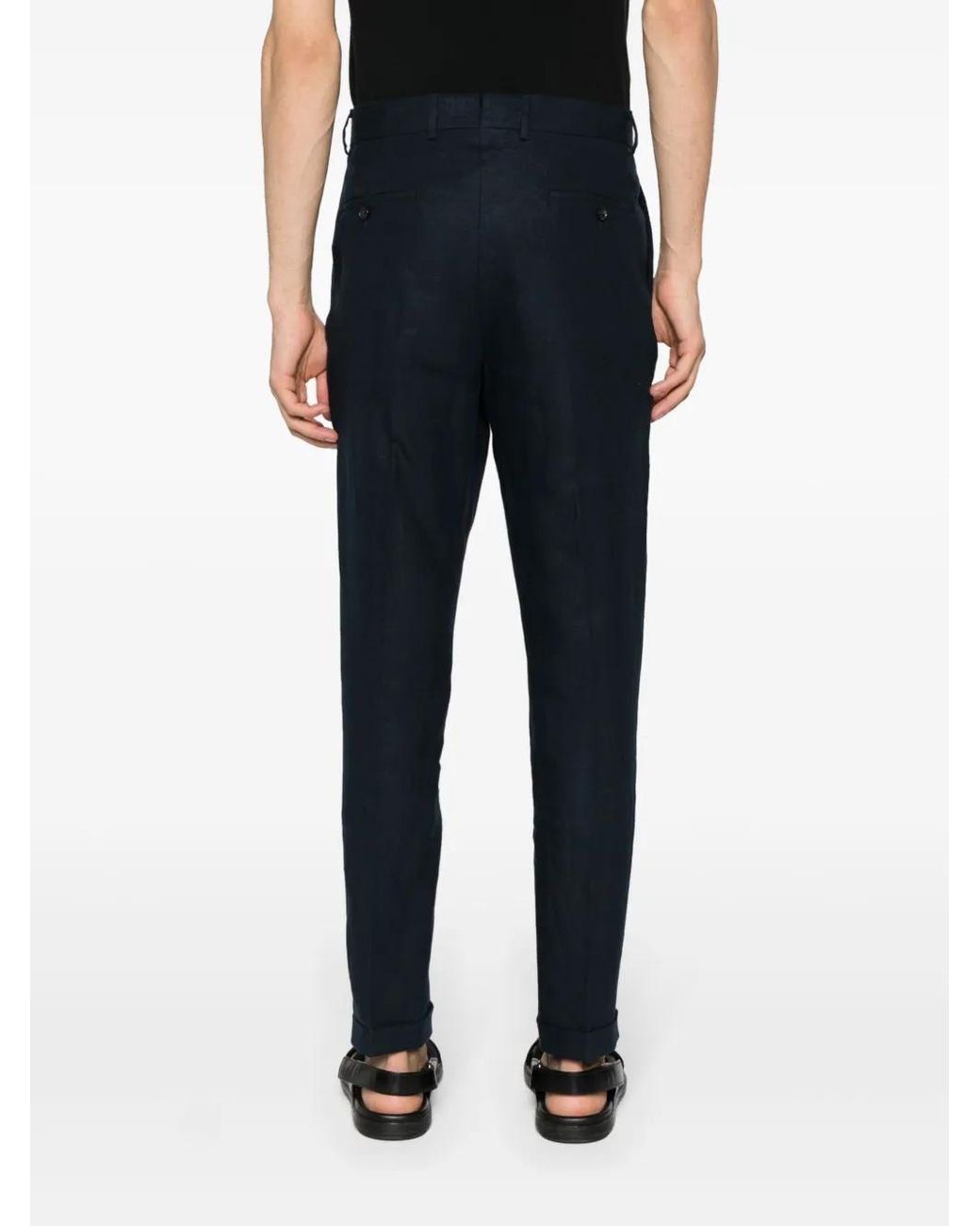 Caruso Blue Armide Linen Trousers for men