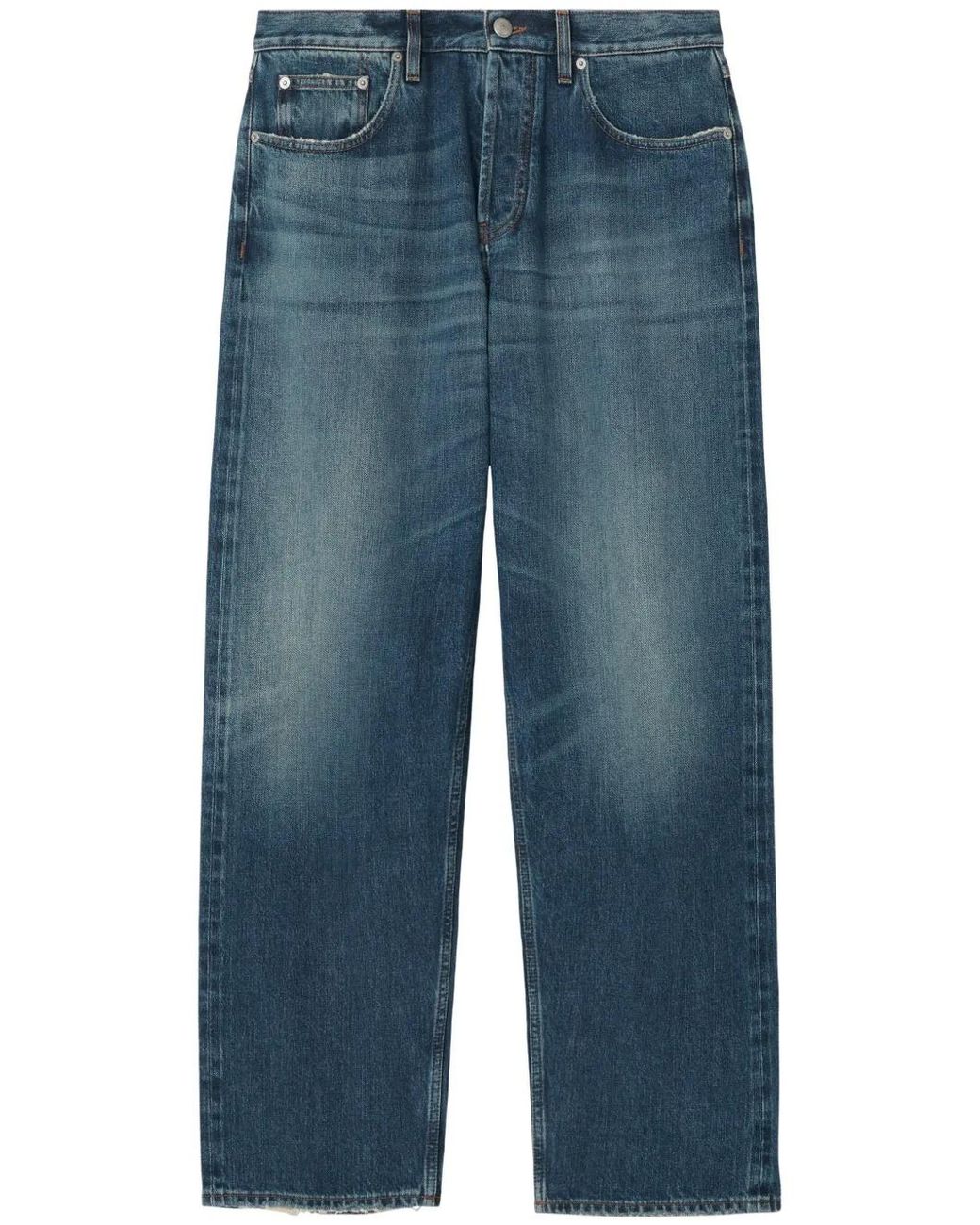 Burberry Blue Mid-Rise Wide-Leg Jeans for men