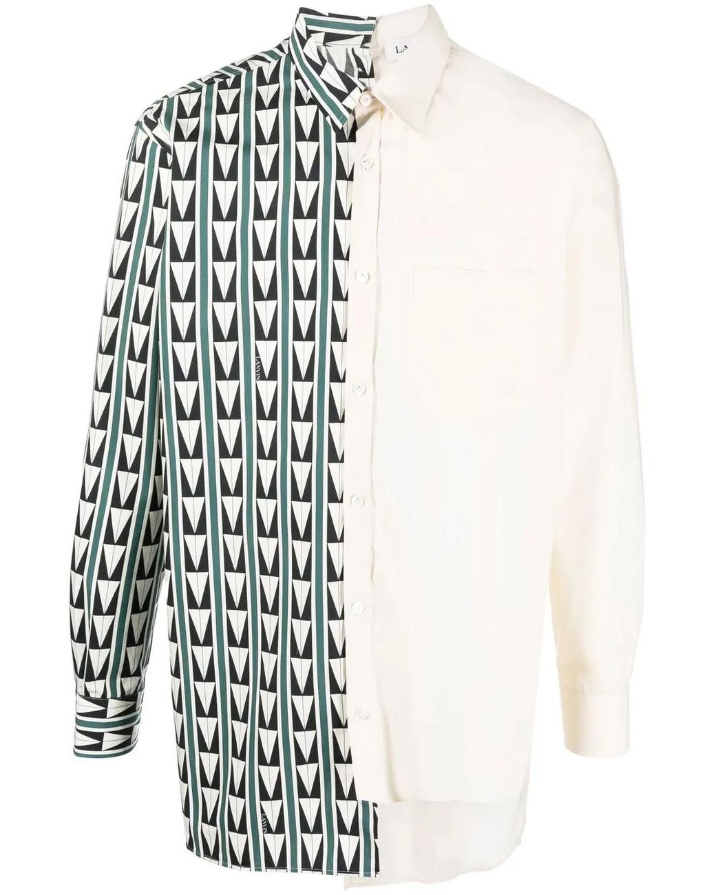 Camisa Con Diseño Patchwork Lanvin de hombre de color White