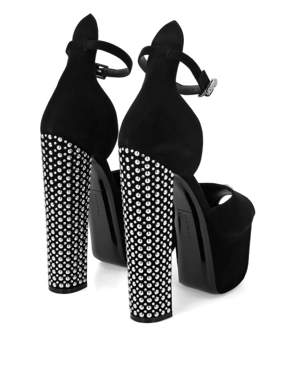 Philipp Plein Black Plateau-Sandalen Mit Totenkopf