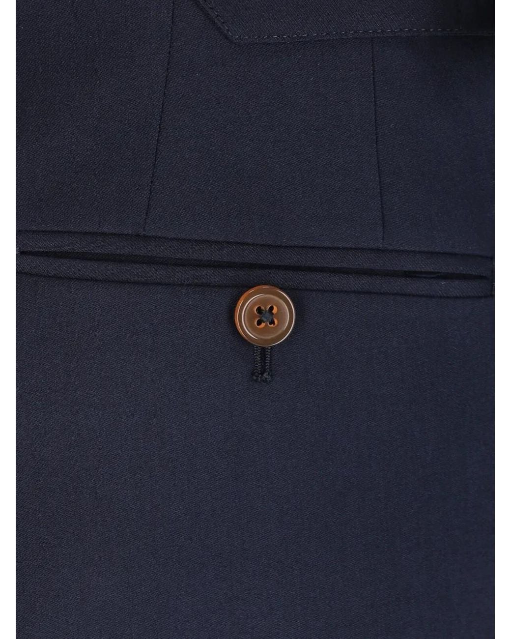Vivienne Westwood Blue Sang Buckle-Fastening Wool Trousers for men