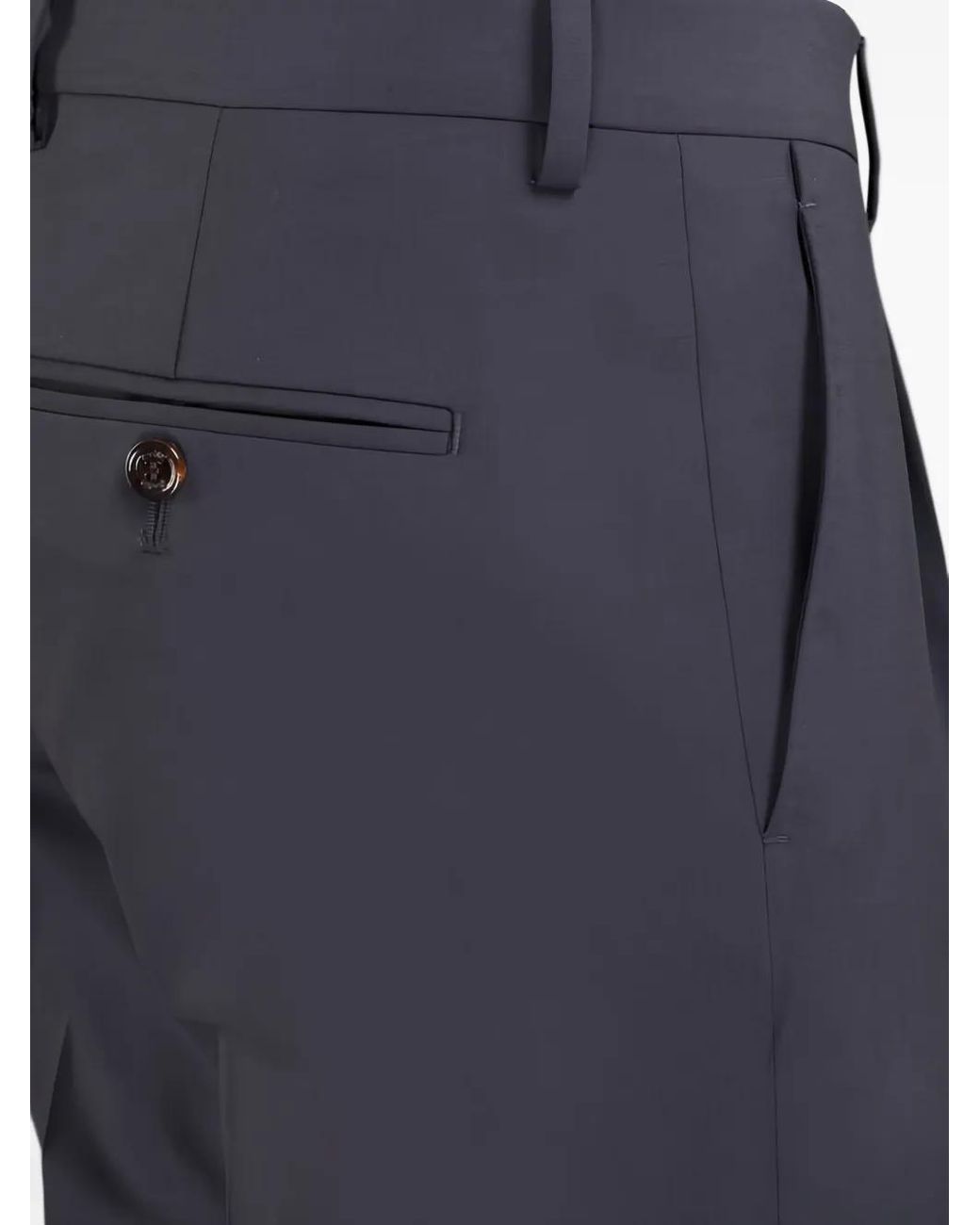 Moorer Blue Pleated Tailored Trousers for men