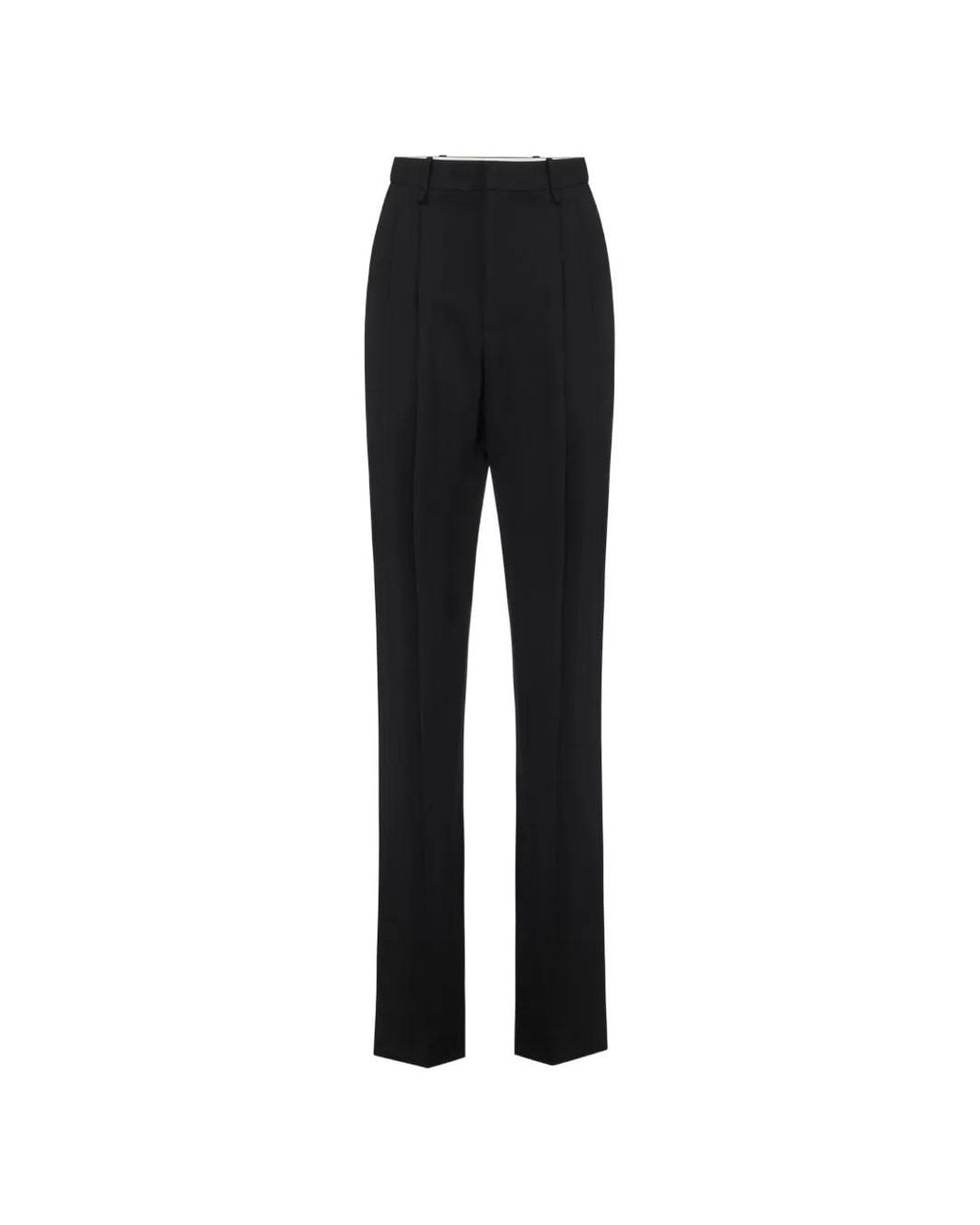 Elisabetta Franchi Black Flowing Gabardine Trousers