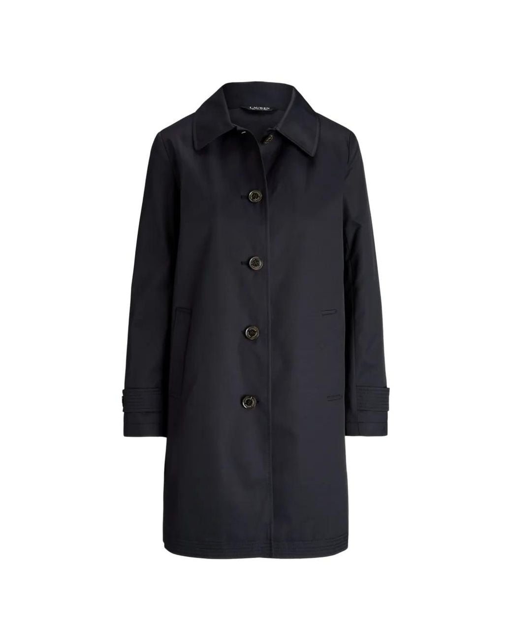 Ralph Lauren Blue Manteau Boutonné À Manches Longues